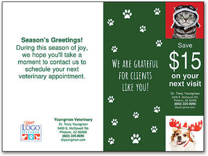 Festive Pets Folding Card w/Tear-off