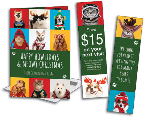 Festive Pets Folding Card w/Tear-off