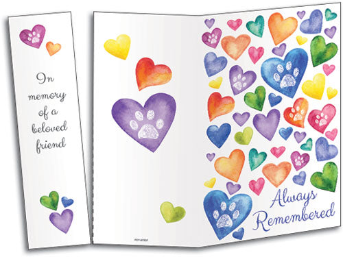 Colourful Hearts Folding Card With Tear-off