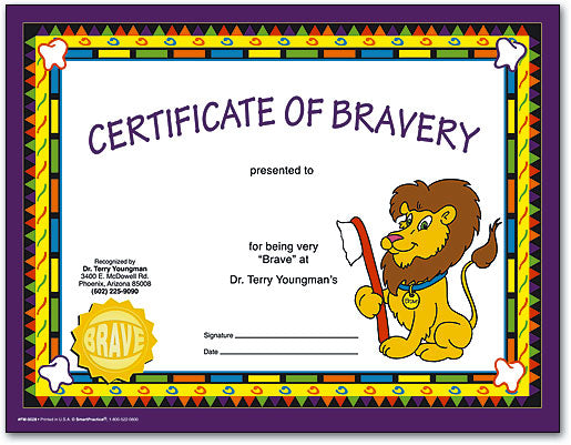 Brave Lion Achievement Certificates (100 Pack)