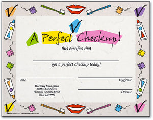 Perfect Checkup Achievement Certificates (100 Pack)