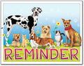 Dogs/cats on green grass Laser Card