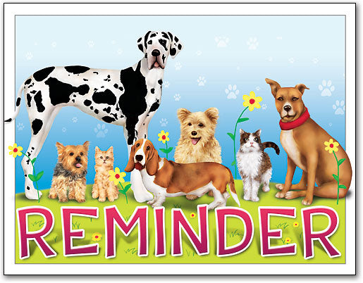 Dogs/cats on green grass Laser Card