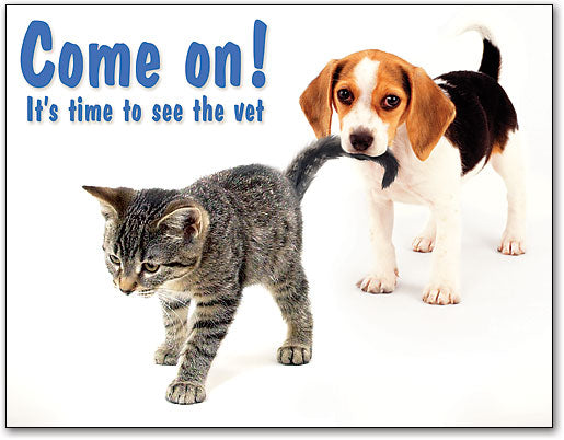Tail Pull Puppy 4-Up Laser Card