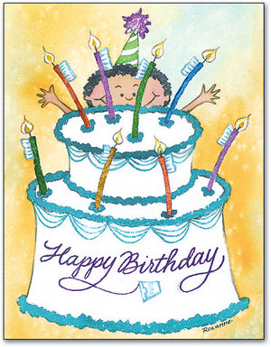 Birthday Cake & Kid Postcard