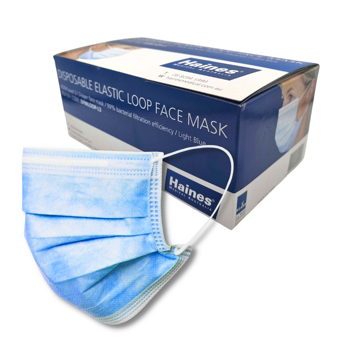 Haines 3 Ply Surgical Elastic Loops Face Mask (ASTM Level 3)