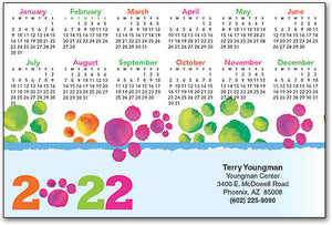 Colourful Paws Calendar Postcard