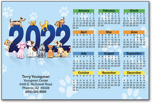 Playful Dogs & Cats Calendar Magnet