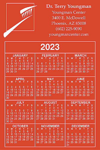 One-Colour Custom Calendar Magnet