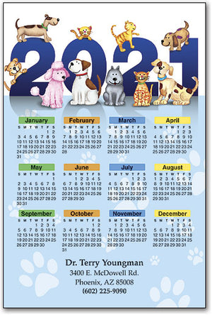 Playful Pets on Year ReStix™ Sticker Calendar