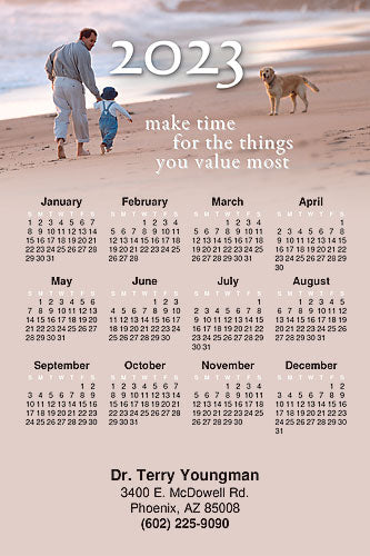Walk on the Beach customisable Calendar Magnet