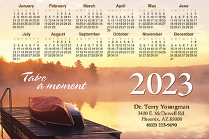 Canoes Deck Lake Customisable Calendar Magnet