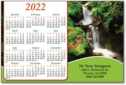 Green Waterfall Calendar Magnet