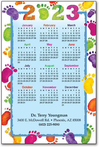Colorful Foot Border Calendar Magnet