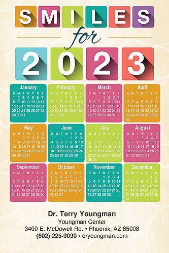 New Year Blocks Calendar Magnet