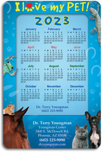 I Love My Pet Photo Frame Calendar Magnet