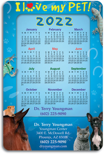 I Love My Pet Photo Frame Calendar Magnet