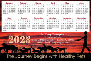 Sunset Dog Walk Customisable Calendar Magnet