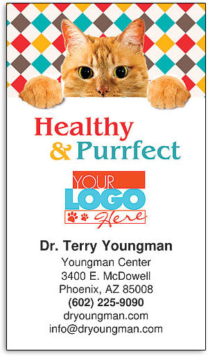 Healthy Purrfect Business Card Magnet
