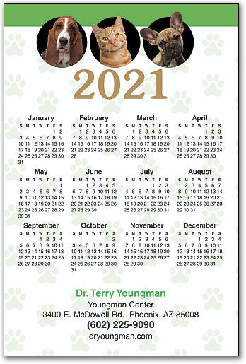 Border Bubbles Calendar Magnet