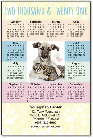 Pastel Pets Calendar Magnet