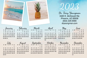 Pineapple On the Beach customisable Postcard Calendar
