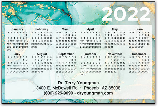 Golden Marble Calendar Magnet