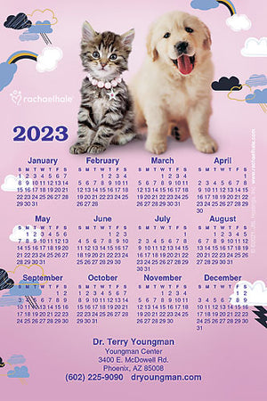 Cloudy Pets Calendar Magnet