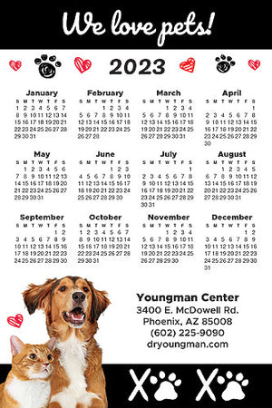 We Love Pets Calendar Magnet