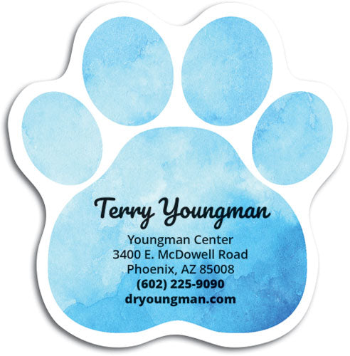 Blue Paw Print Die-cut Magnet