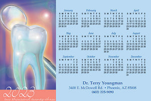 Tooth and Mirror Calendar Magnet