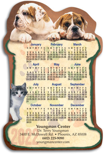 Bone Paws Die-cut Calendar Magnet