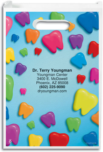 Colorful Teeth, Large Paper Supply Bag