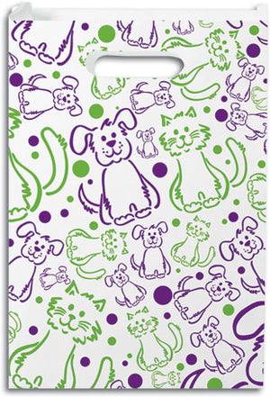 Line Drawing Pets Scatter Print Paper Supply Bag (100 pk)