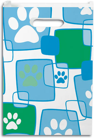 Paws in Artistic Boxes Scatter Print Paper Supply Bag