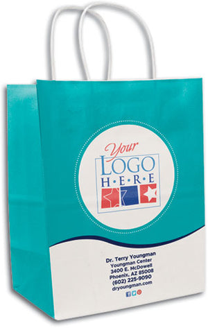 Halo White Handled Paper Bags