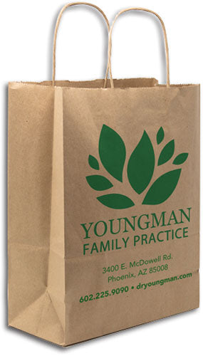 Custom 1 Colour Eco Natural Shopper Paper Supply Bag