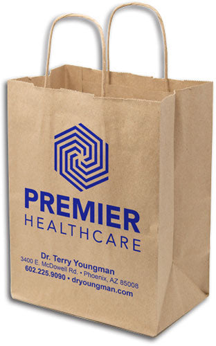 Custom 1 Colour Eco Natural Shopper Paper Supply Bag