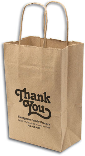 Custom 1 colour 1-Sided Eco Natural Handled Paper Bag