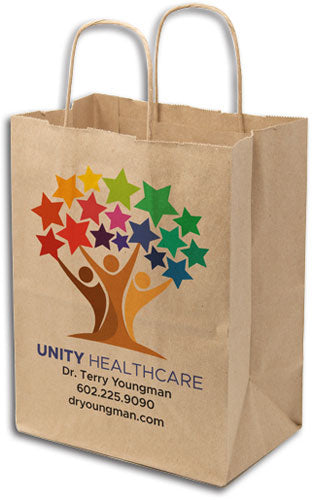 Custom Full Colour Eco Natural Shopper Paper Supply Bag