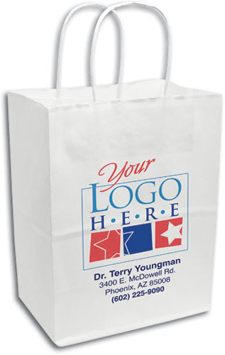 Custom White Handled Shopper Full Colour Paper Supply Bag