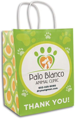 Custom Full colour Full Coverage Eco White Handled Paper Bag