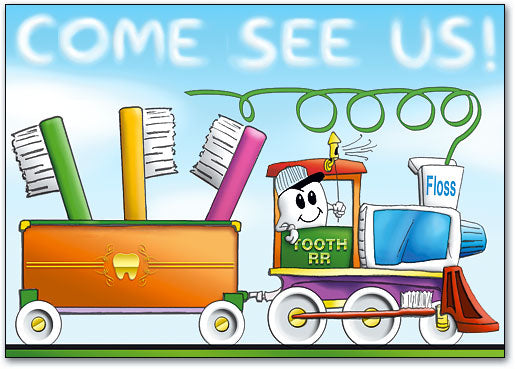 Tooth on a Train Postcard
