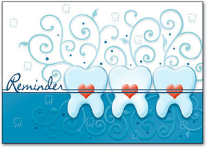 Three Teeth Hearts Postcard
