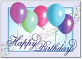 Five Balloons Confetti Birthday Postcard