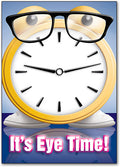 Clock Time Glasses Postcard