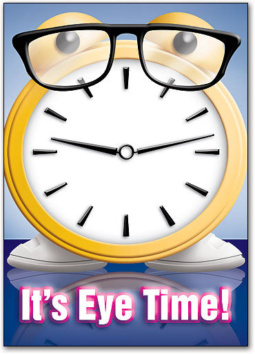 Clock Time Glasses Postcard