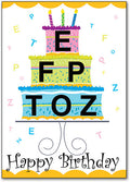 Eye Chart Cake Postcard