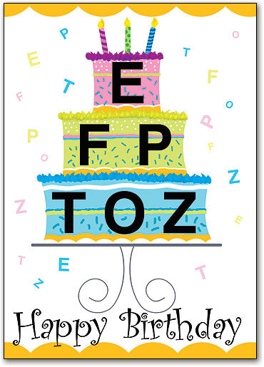 Eye Chart Cake Postcard
