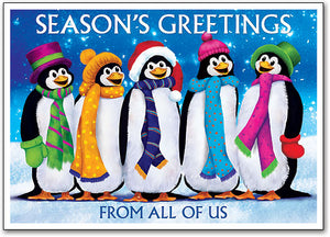 Penguin Seasons Traditional Postcard